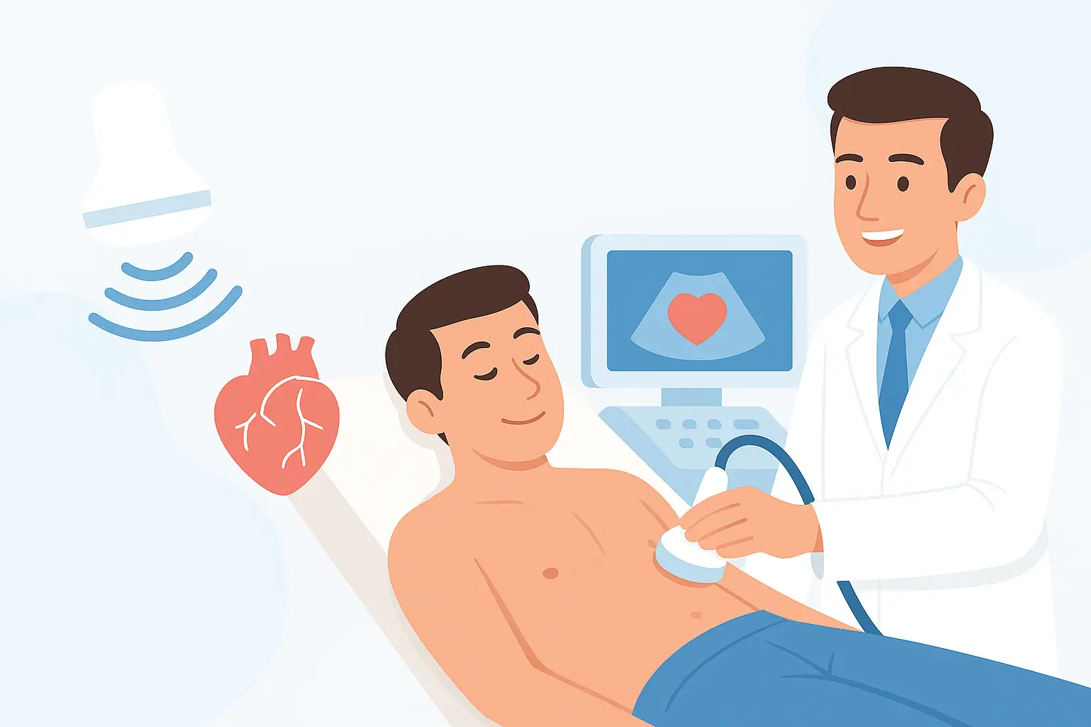 Gambar Ilustrtasi Pemeriksaan Echocardiography (Echocardiogram)
